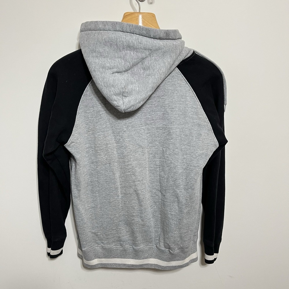 Vintage Stussy Jacket Hoodie Mens Medium 90s USA Spellout Varsity Gray Black - Picture 5 of 5